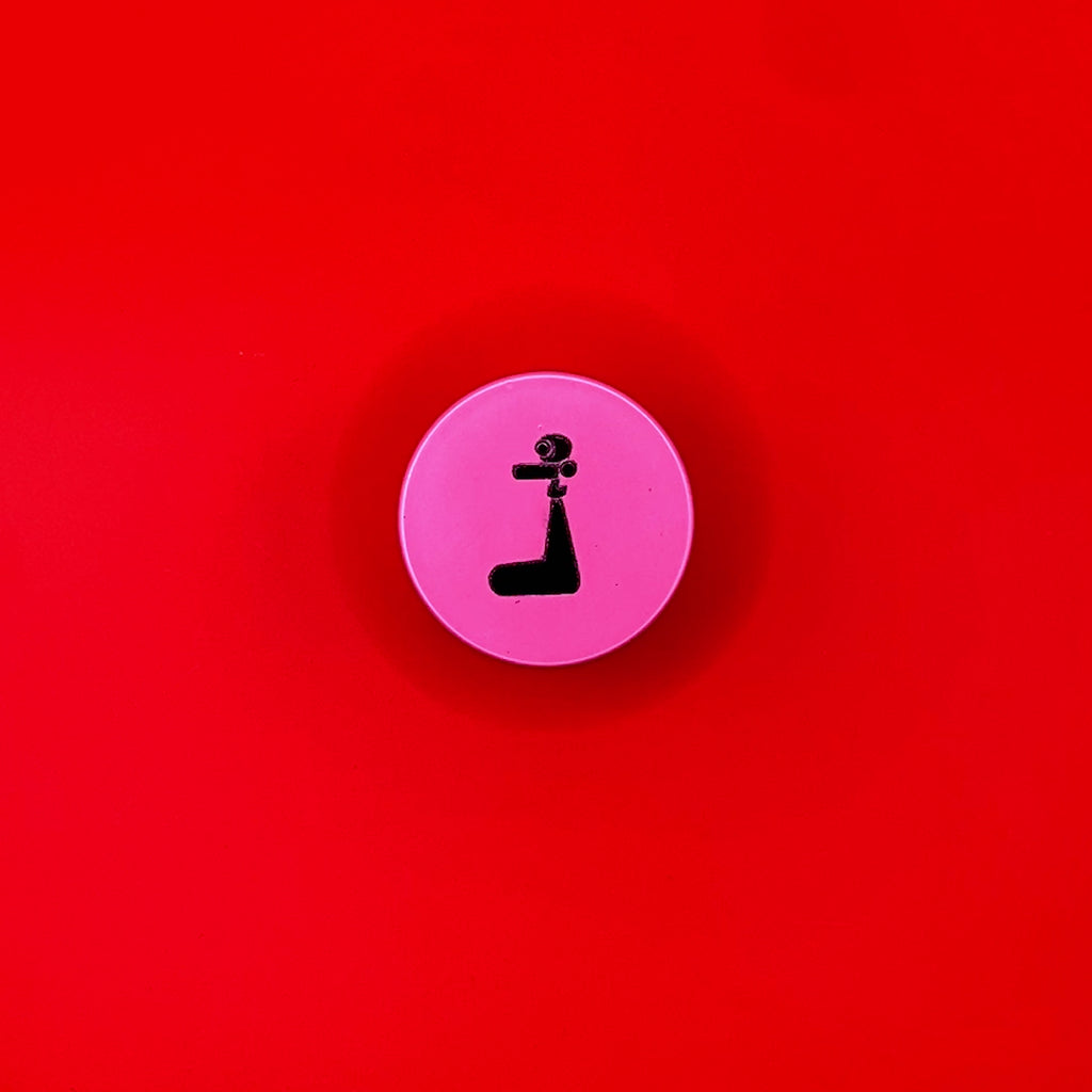 Moledor Rosado Fluorescente Logo Negro